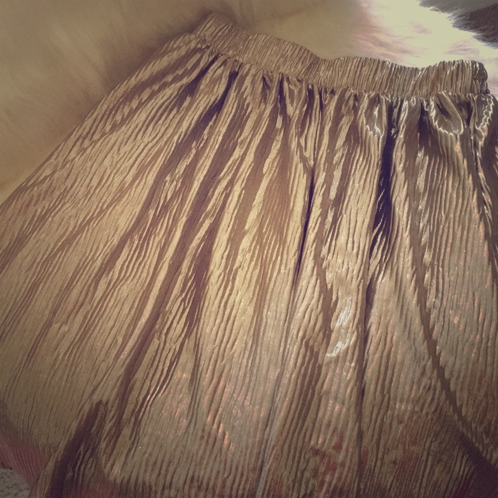 Metallic Silver High waisted skirt